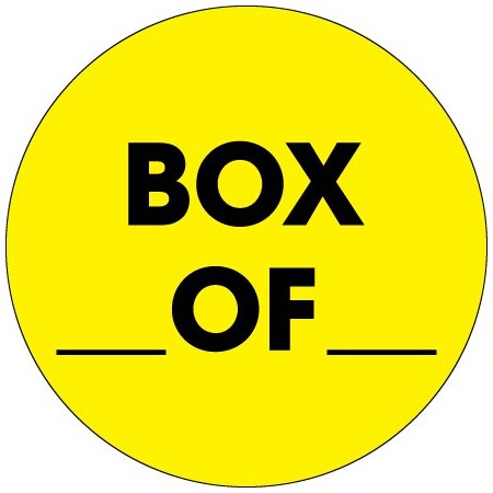 Bsc Preferred 2'' Circle - ''Box _ Of _'' Fluorescent Yellow Labels BUY00019813